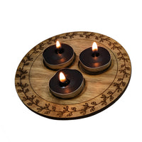Triple Candle Holder - Leaf  Design Tealight Candleholder Witchy Décor