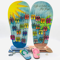 Tropical Flip Flop Set - Keychains, Earrings and Earring Display