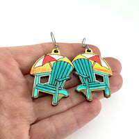 Vacation Sunset Adirondack Chair Earrings