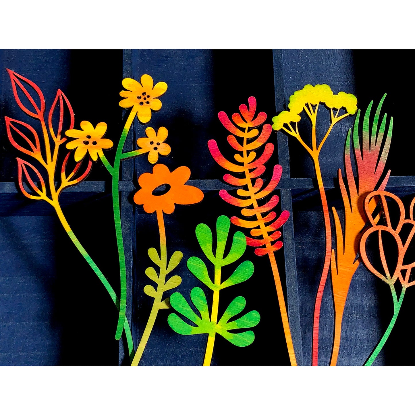 Vibrant Wooden Wildflowers for Home Décor (Set of 9)