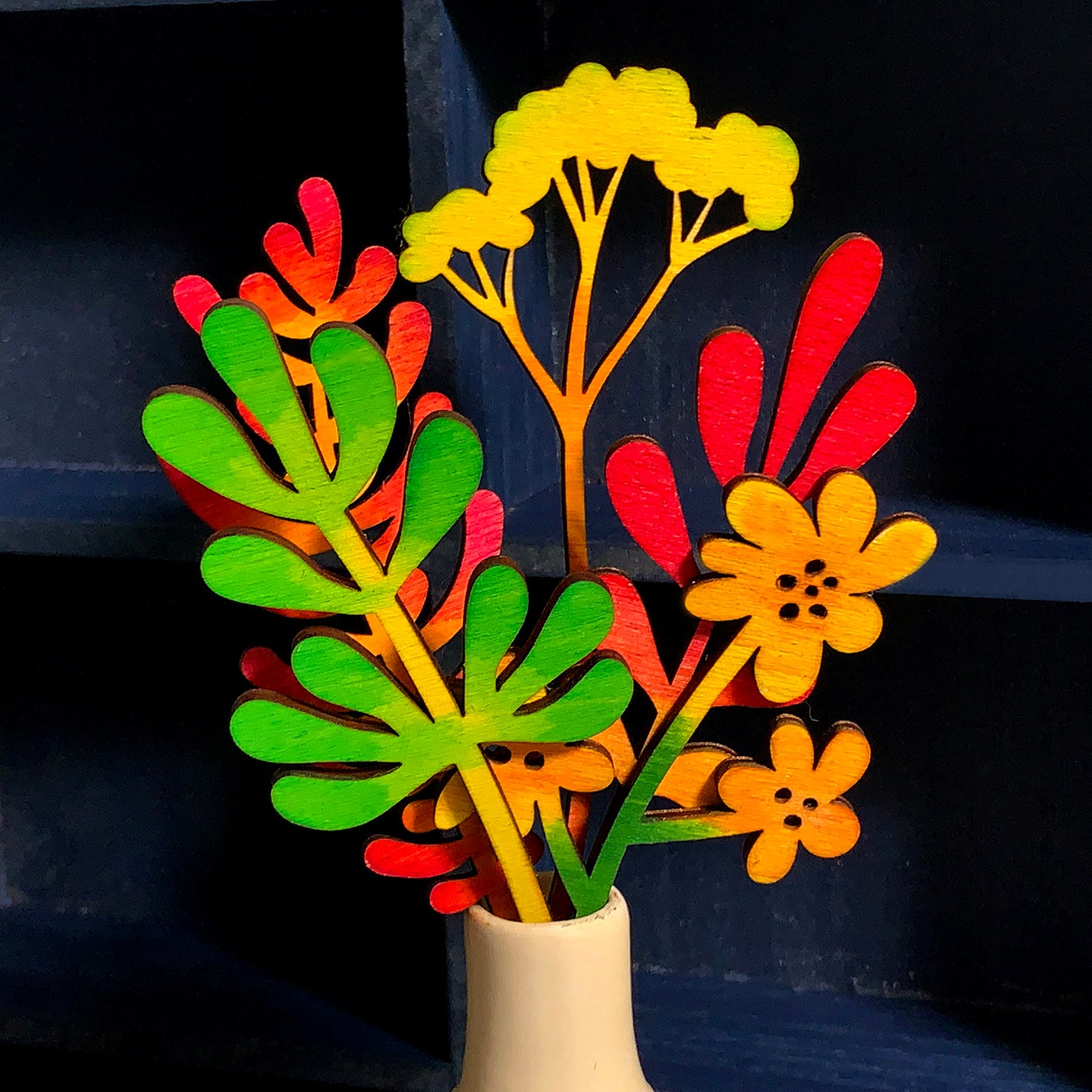 Vibrant Wooden Wildflowers for Home Décor (Set of 9)