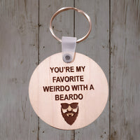 Weirdo with a Beardo Keychain - Fun "Weirdo with a Beardo" Key Ring