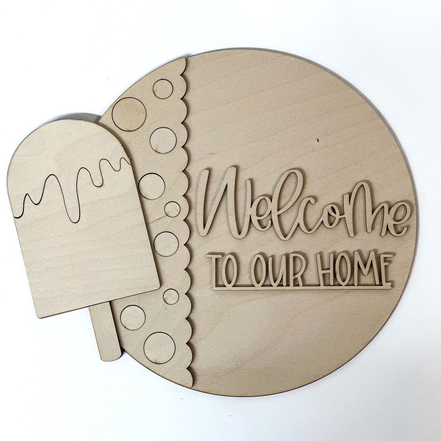 Welcome To Our Home Popsicle Sign - Welcome Sign Door Hanger