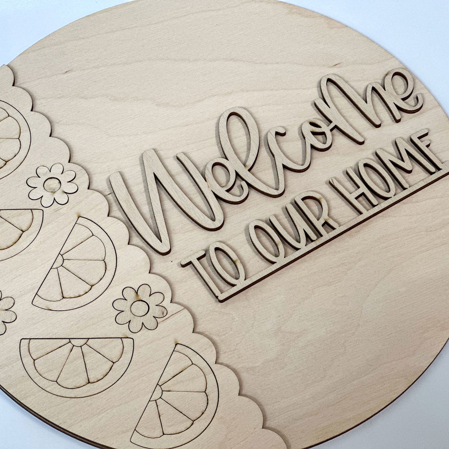 Welcome To Our Home With Citrus Fruit - Welcome Sign Door Hanger