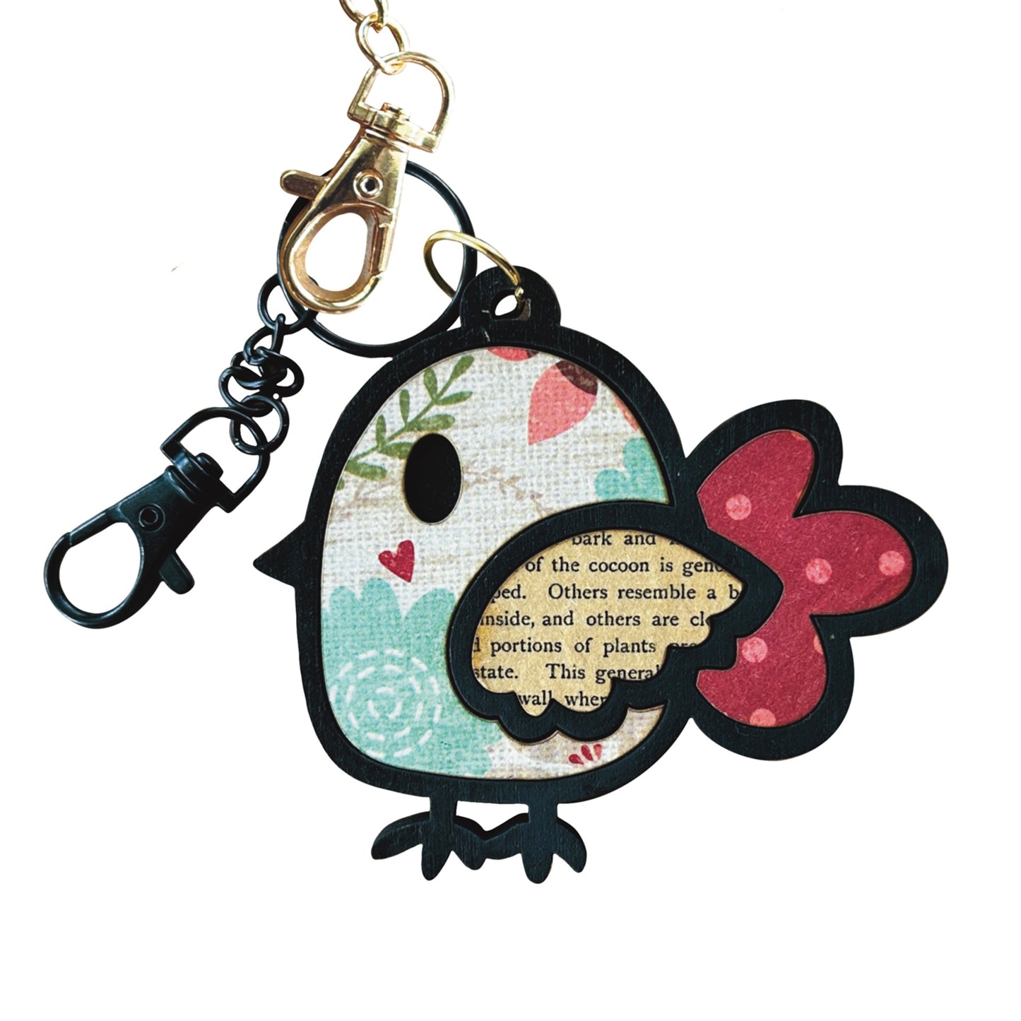 Whimsical Bird Keychain - Bag Tag