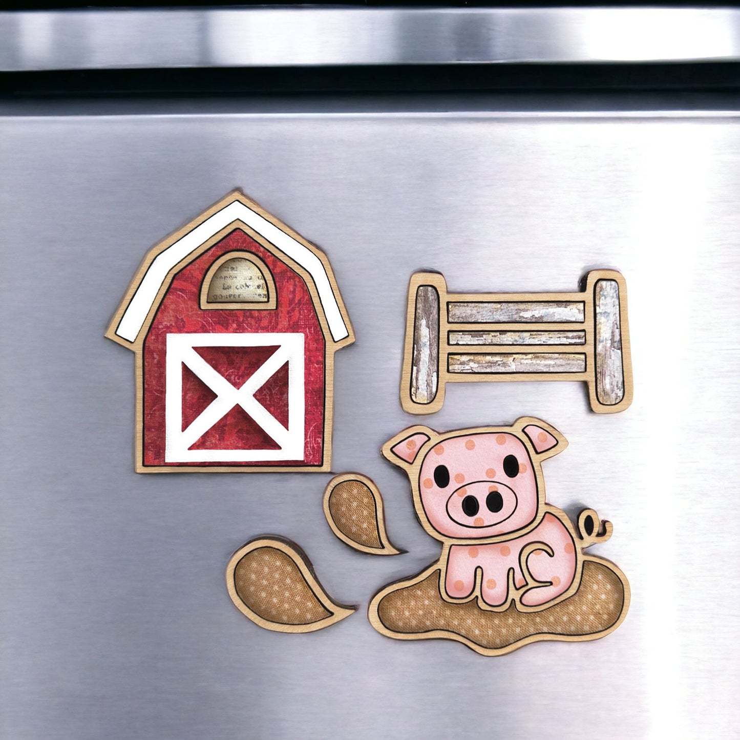 Whimsical Pig Magnet Collection (Set of 5)
