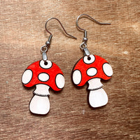 Whimsical Toadstool Mushroom Earrings