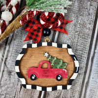 Whimsical Vintage Truck Ornament / Gift Tag