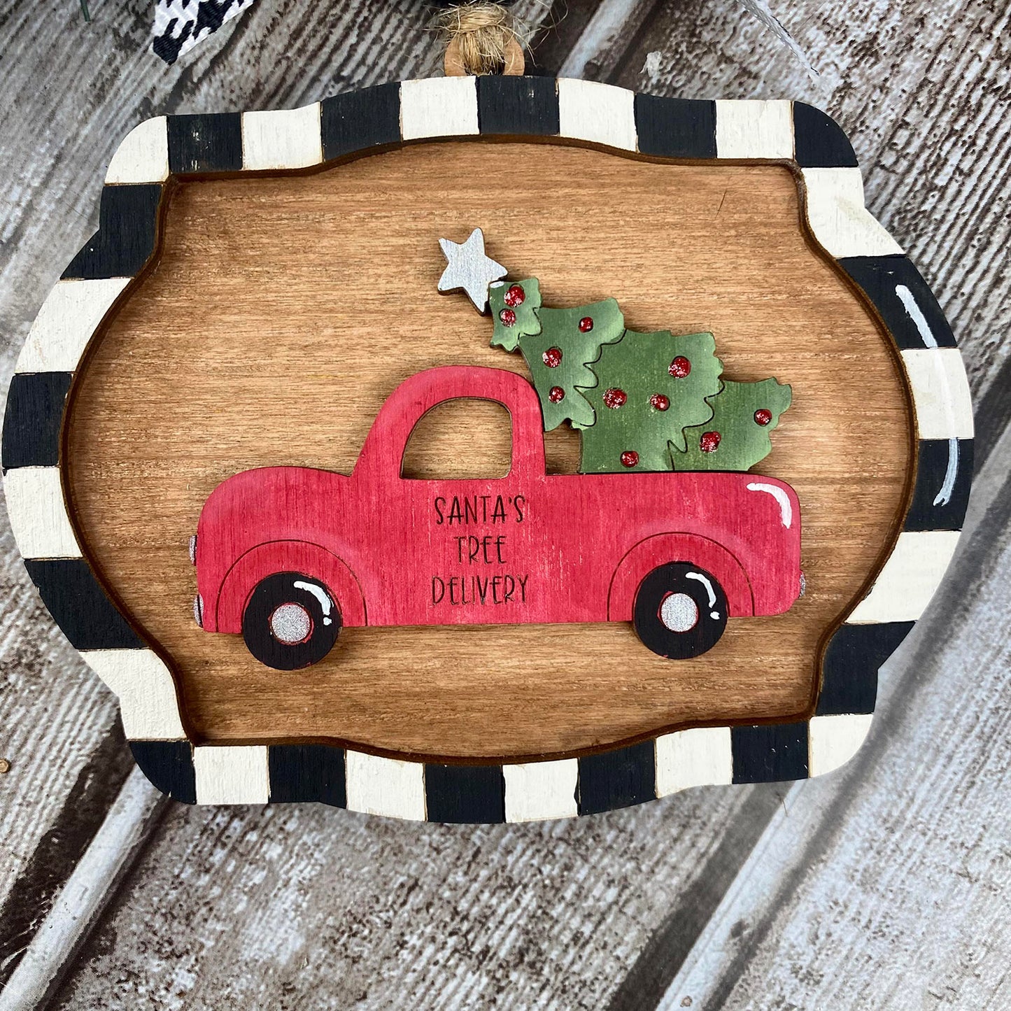 Whimsical Vintage Truck Ornament / Gift Tag