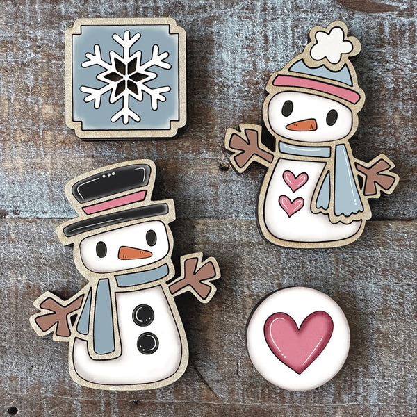 Winter Snow Couple Magnet Collection (Set of 4) – Glowforge Shop