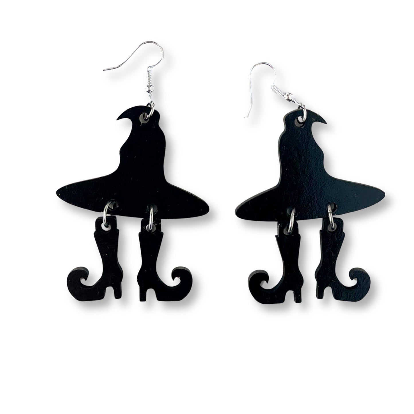 Witch Hat & Boots Halloween Earrings