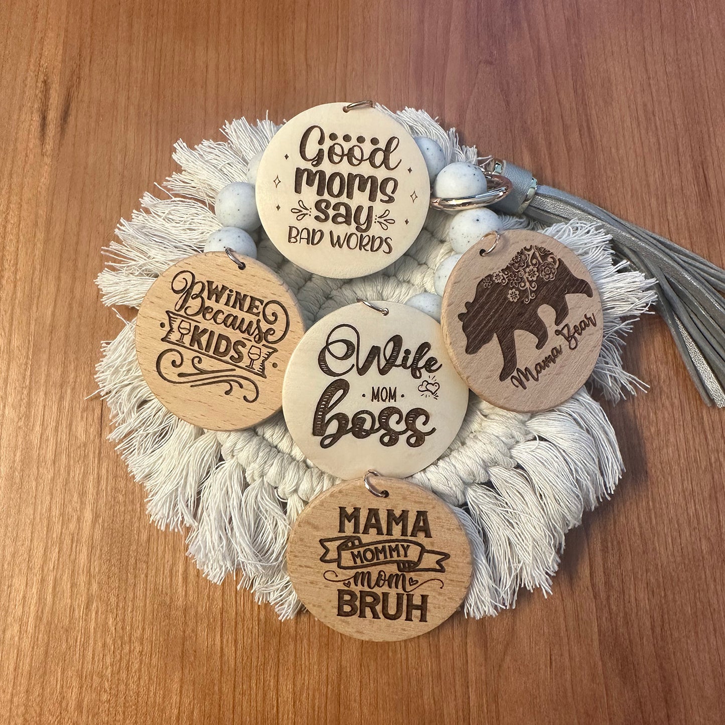 Witty Mom Wood Disc - "Wife Mom Boss "