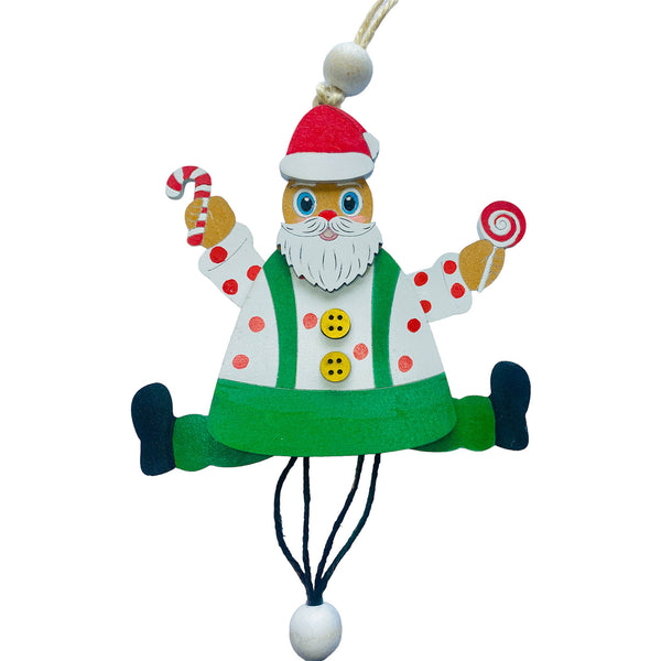 Working Santa String Puppet Ornament - Santa Claus Christmas Ornament ...