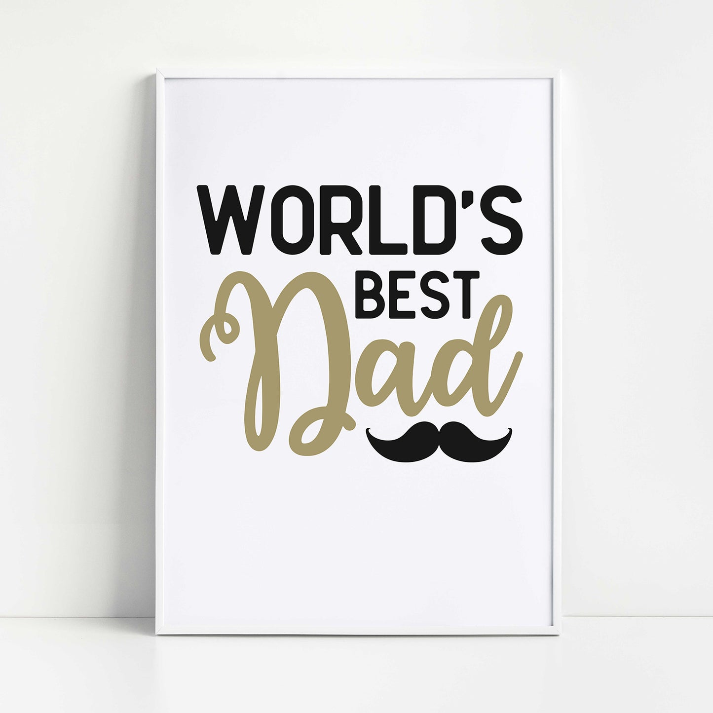 "World's Best Dad" With Mustache Graphic