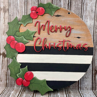 XL Holly Merry Christmas Sign