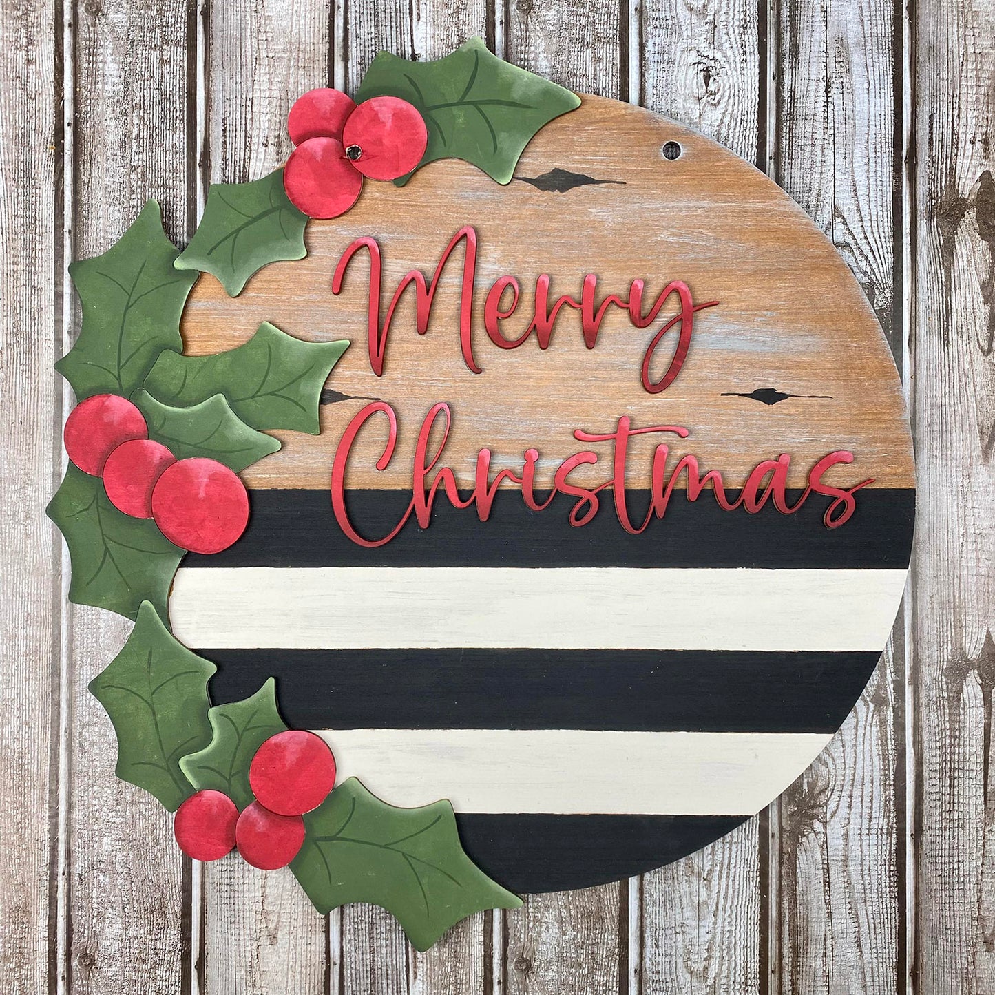 XL Holly Merry Christmas Sign