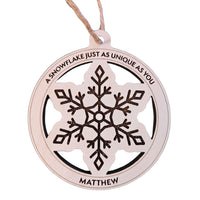 A Snowflake As Unique As You Ornament - Glowforge