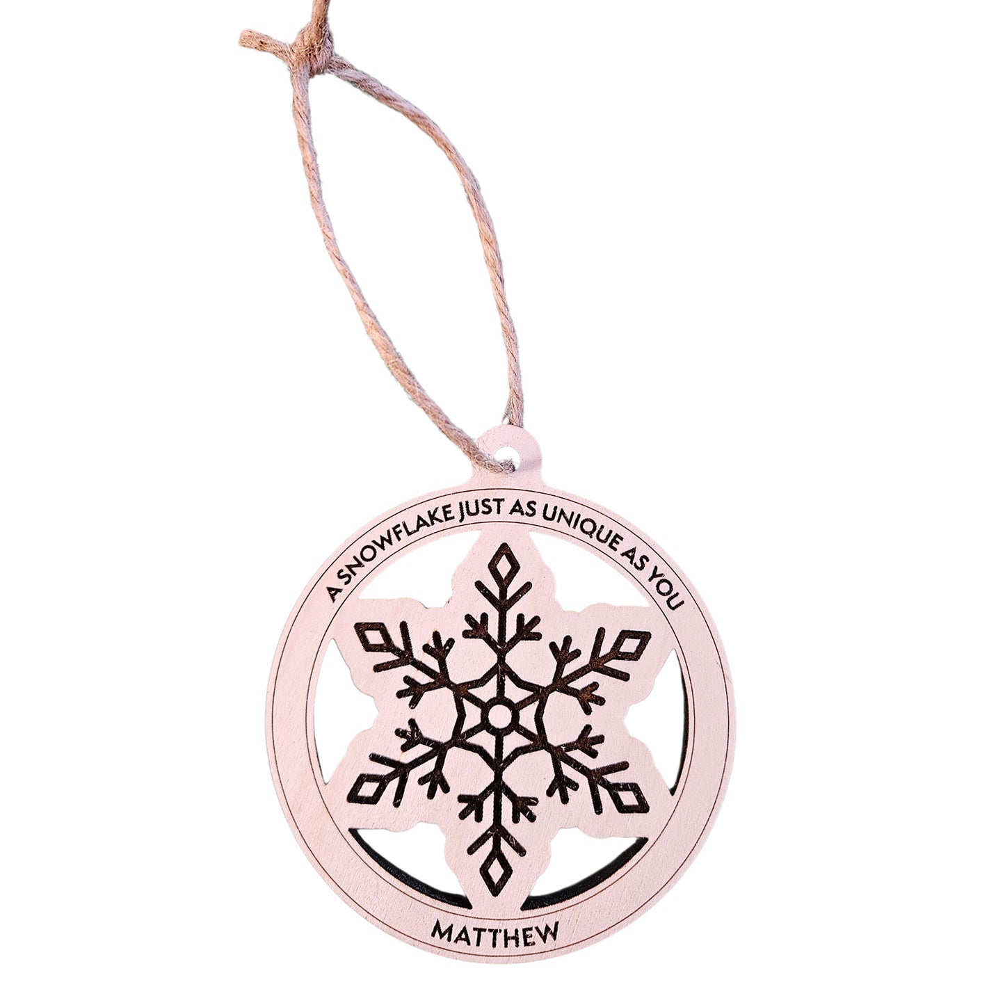 A Snowflake As Unique As You Ornament - Glowforge