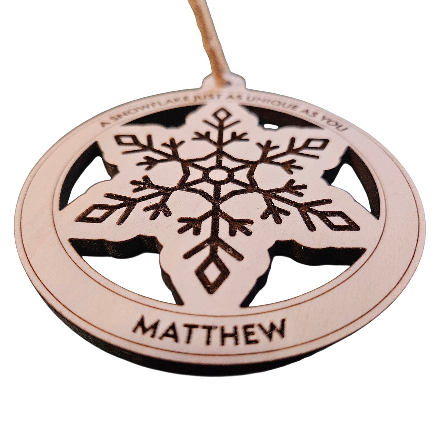 A Snowflake As Unique As You Ornament - Glowforge