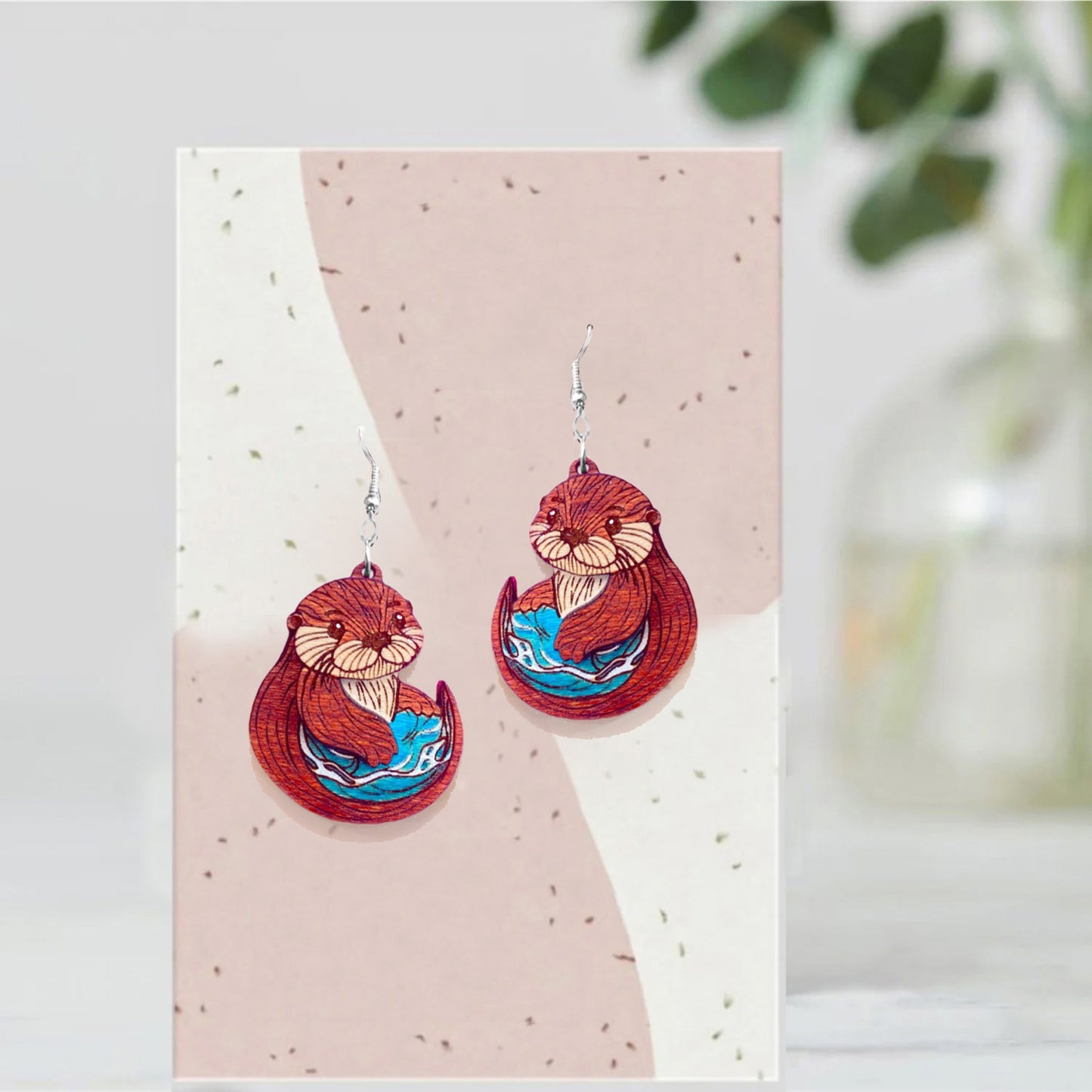 Adorable 2-Layer Sea Otter Earrings – Glowforge Shop