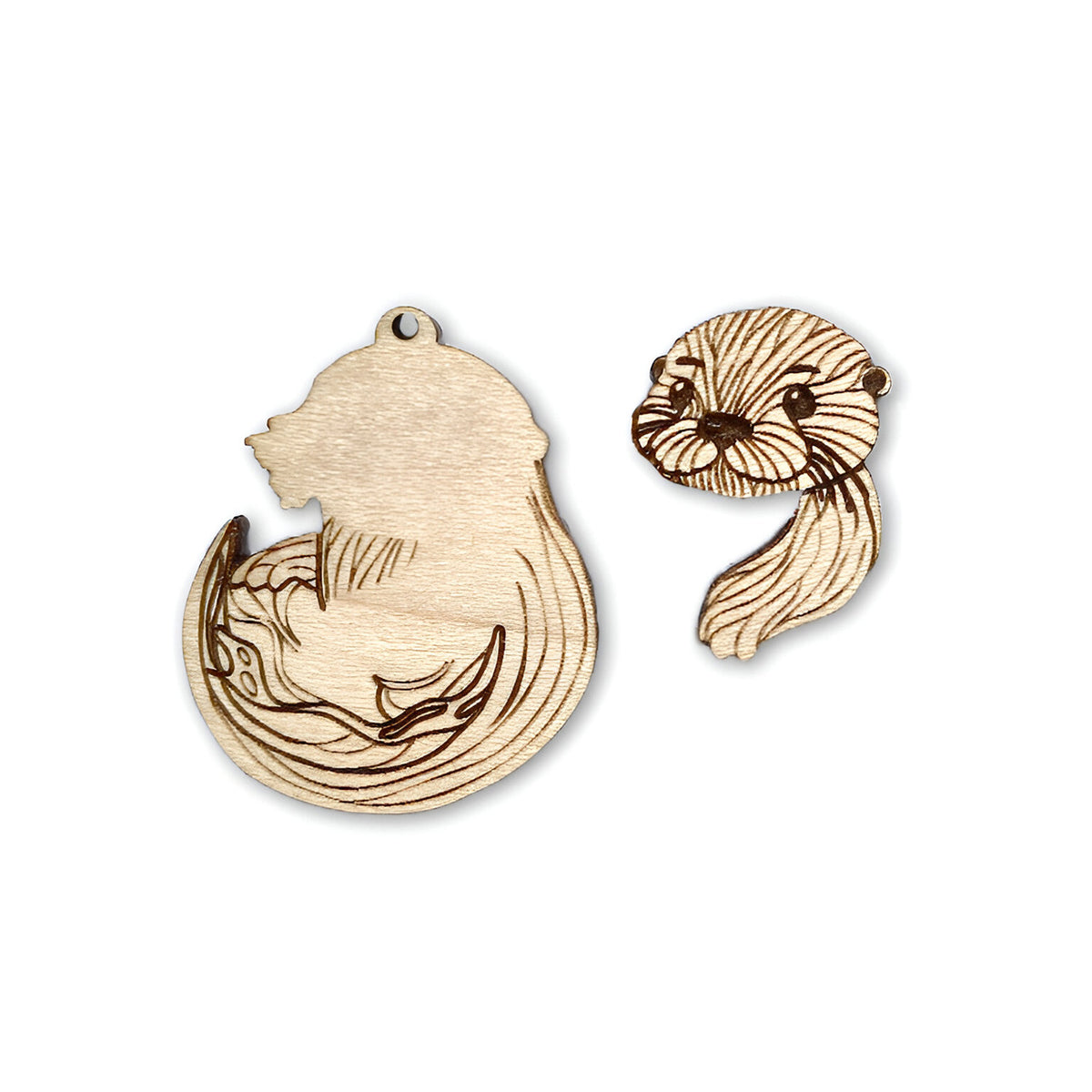 Adorable 2-Layer Sea Otter Earrings – Glowforge Shop