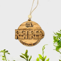 Adventure Awaits Travel Trailer Car Charm Ornament