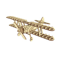 Vintage Aircraft Detailed Biplane Model With Rotating Propeller
