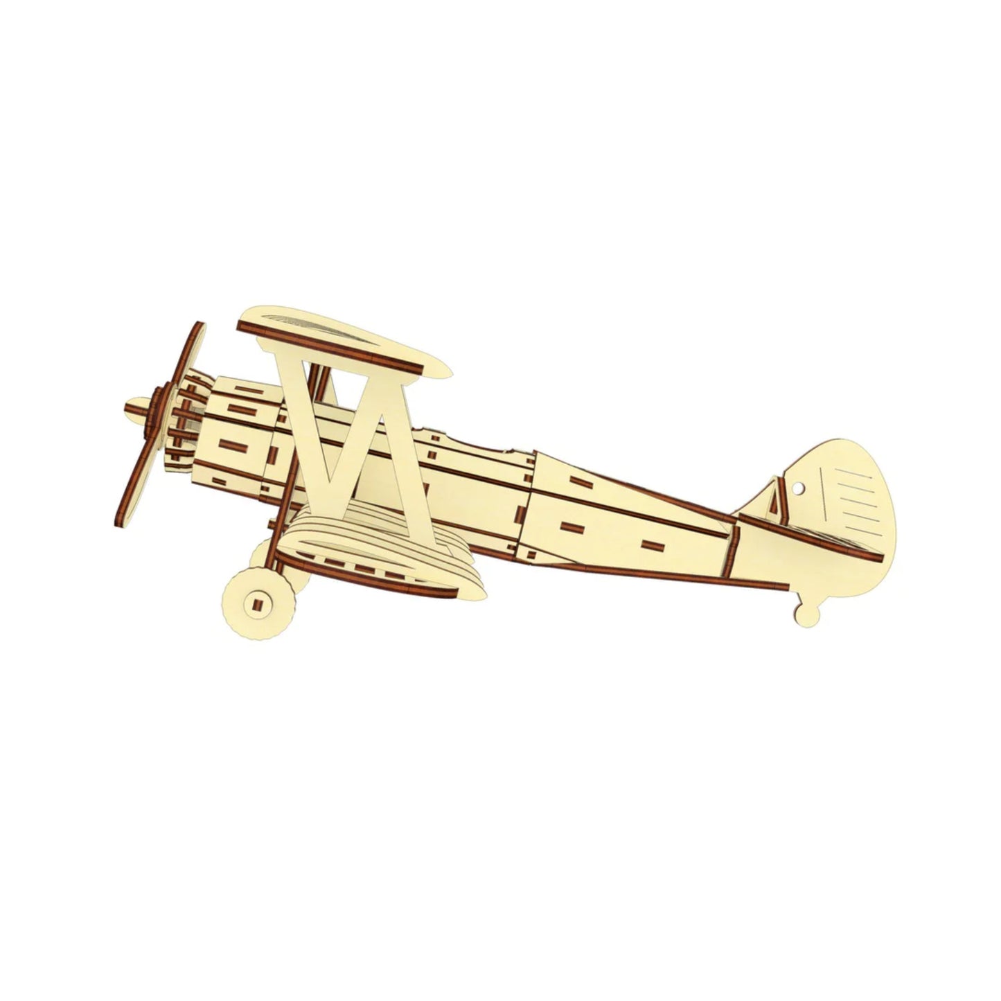 Vintage Aircraft Detailed Biplane Model With Rotating Propeller