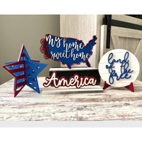 Americana Shelf Sitter Decor (Set of 4)- Glowforge