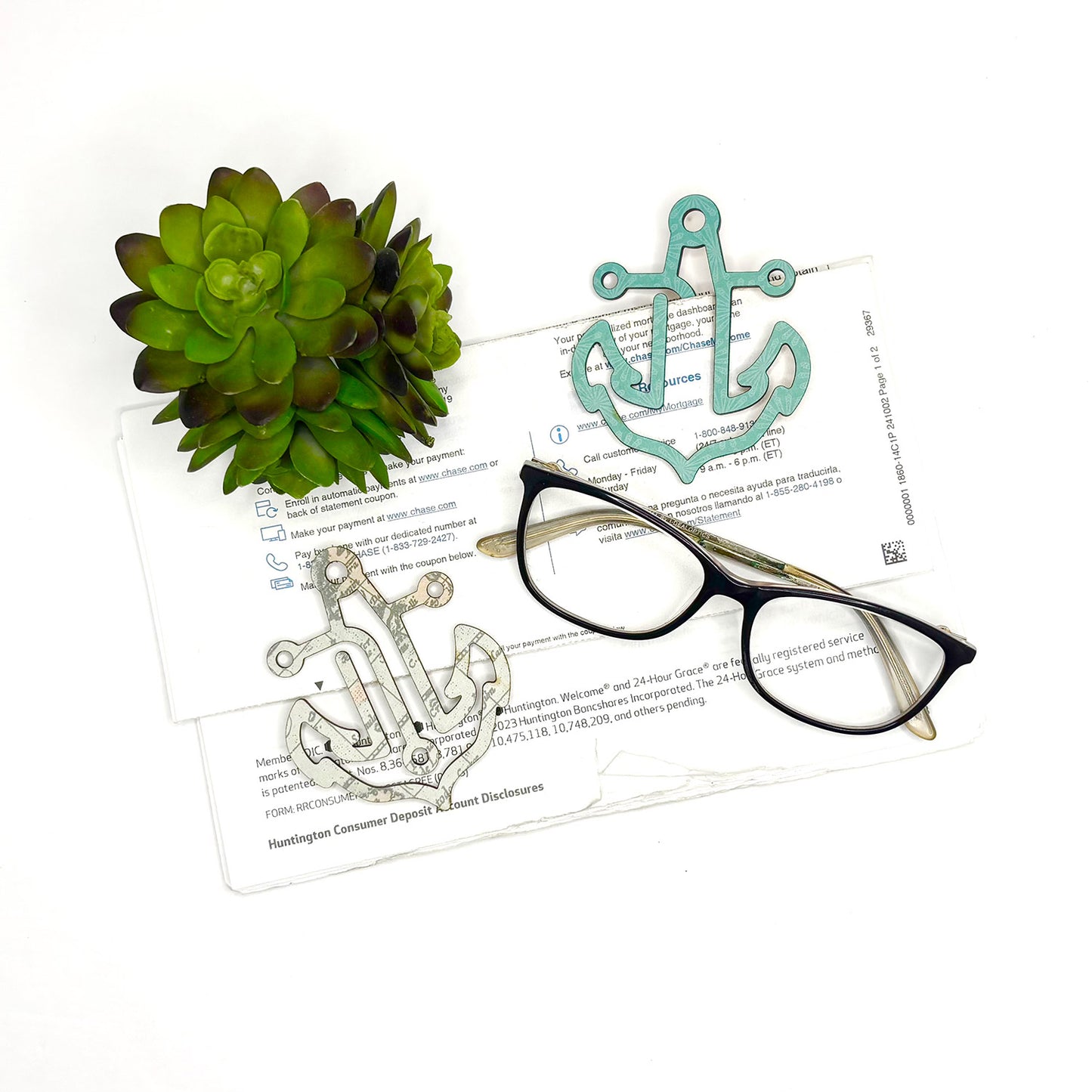 Anchor Shaped Bookmark with Card Backer - Paperclip - Snack Bag Closure - Glowforge