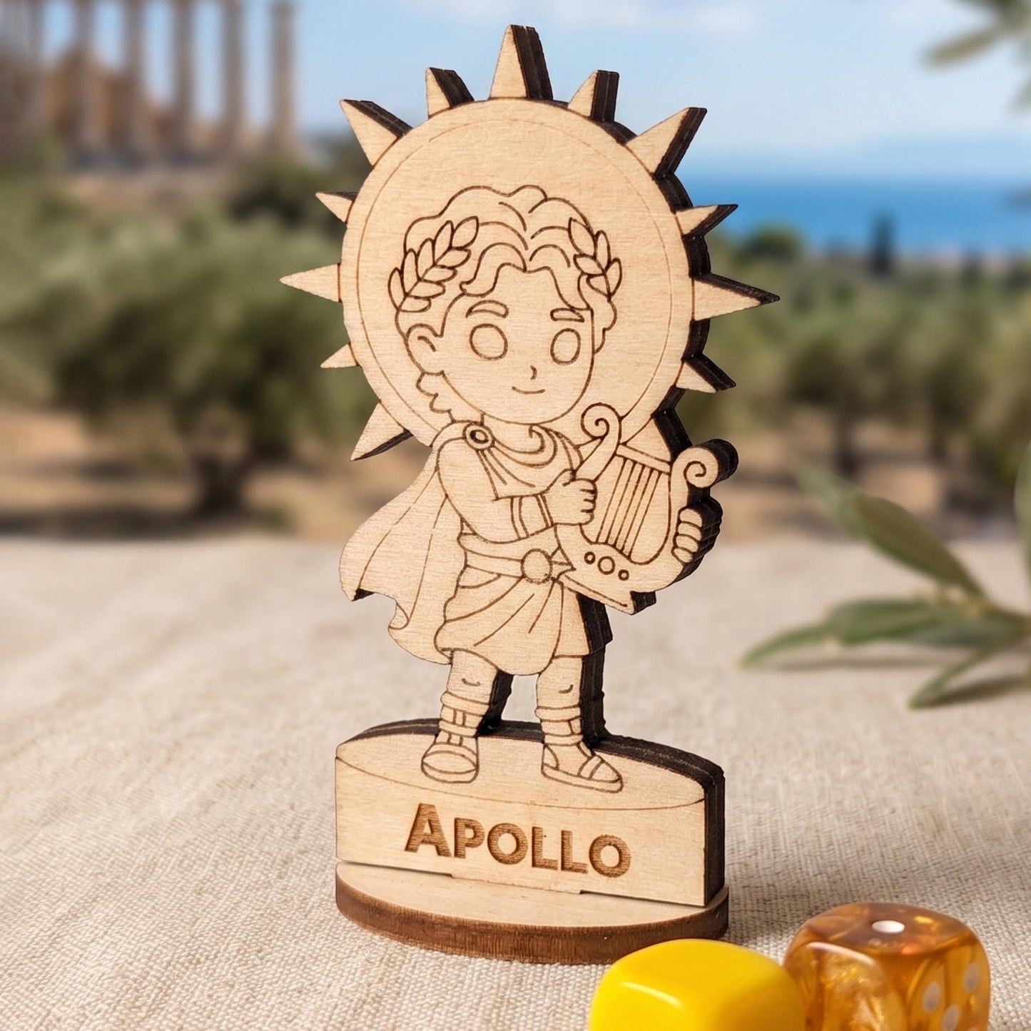 Apollo Greek God of the Sun - Tabletop Figurine, Light & Music Deity - Glowforge