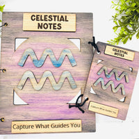 Aquarius Celestial Notes Notebook Cover - Editable Text (Set of 2) - Glowforge