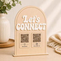 Arched QR Code Sign - Let's Connect - Glowforge