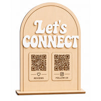 Arched QR Code Sign - Let's Connect - Glowforge