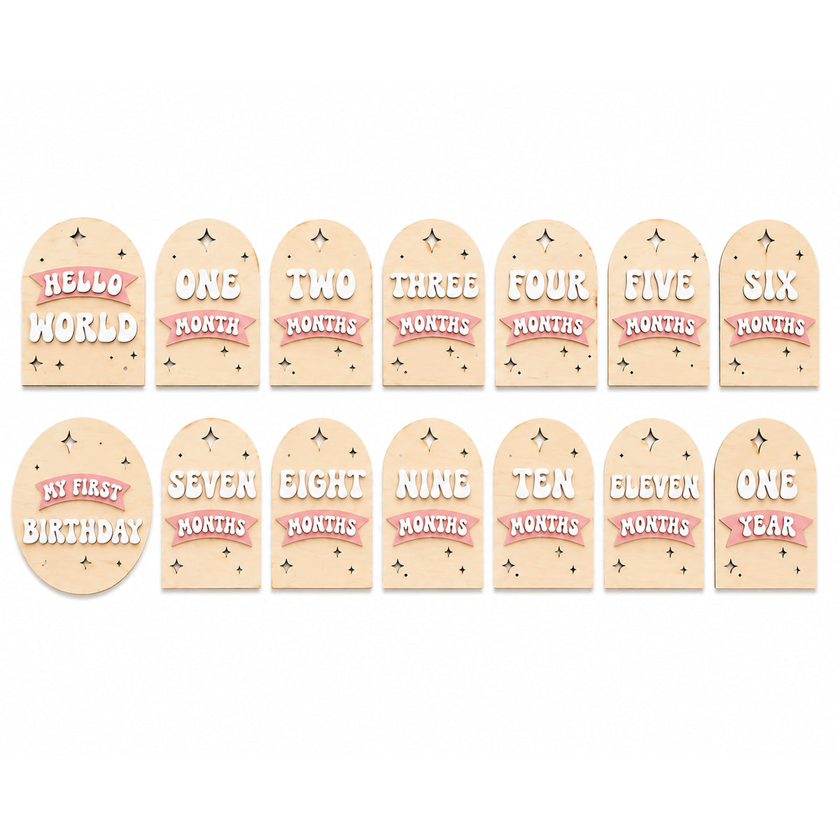 Arched Retro Baby Milestone Marker Set - Glowforge