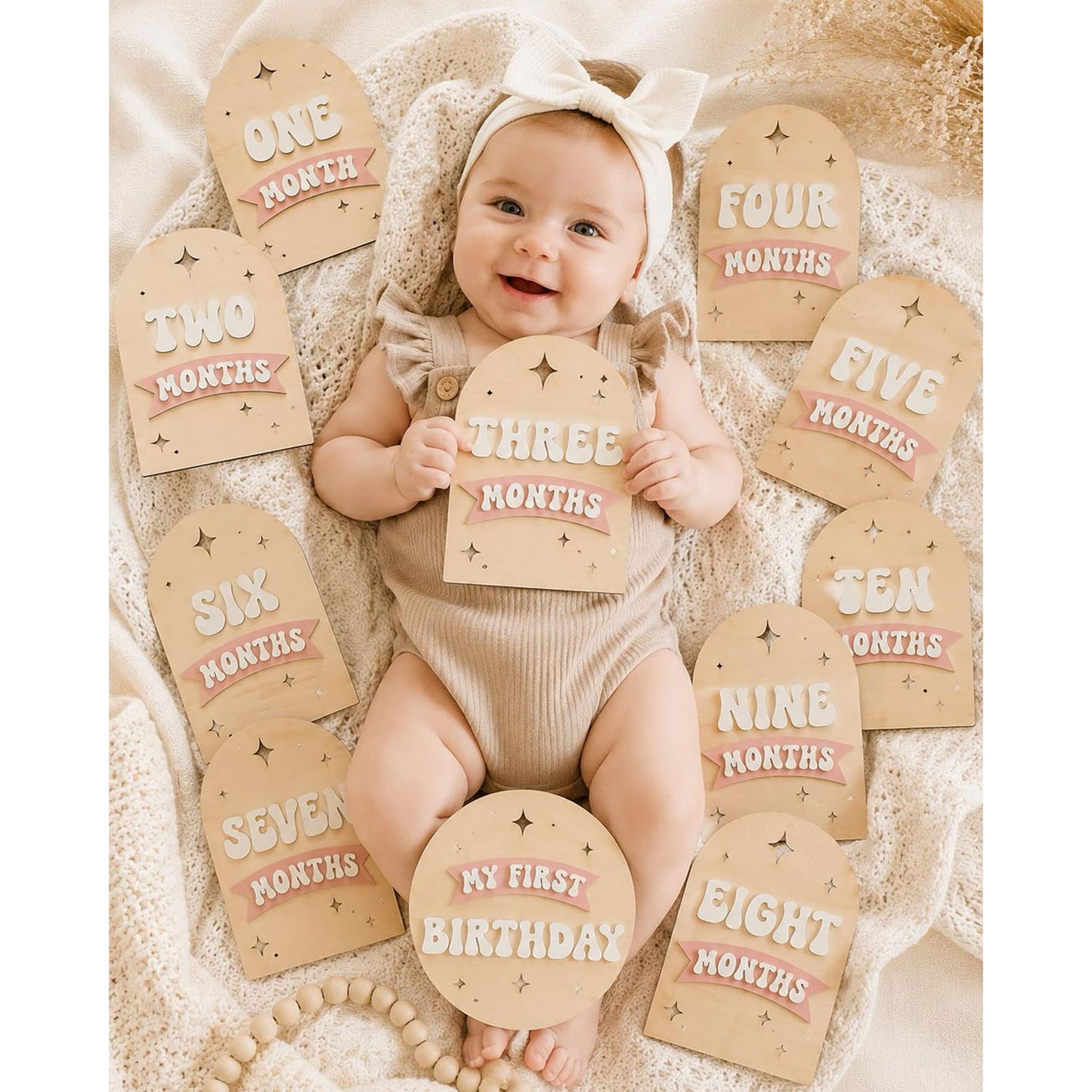 Arched Retro Baby Milestone Marker Set - Glowforge