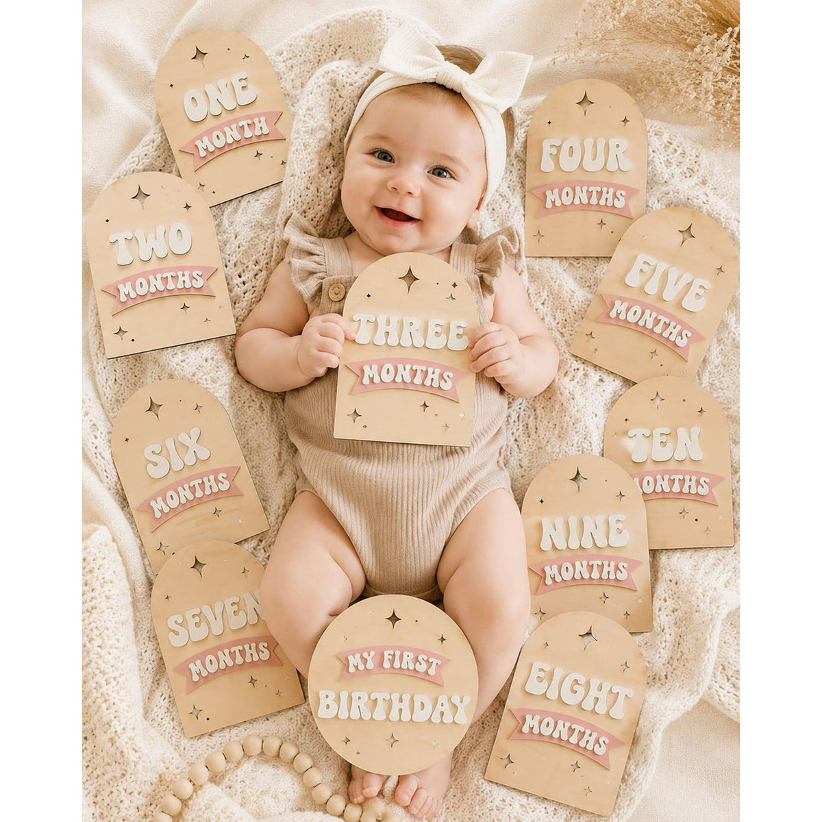 Arched Retro Baby Milestone Marker Set - Glowforge