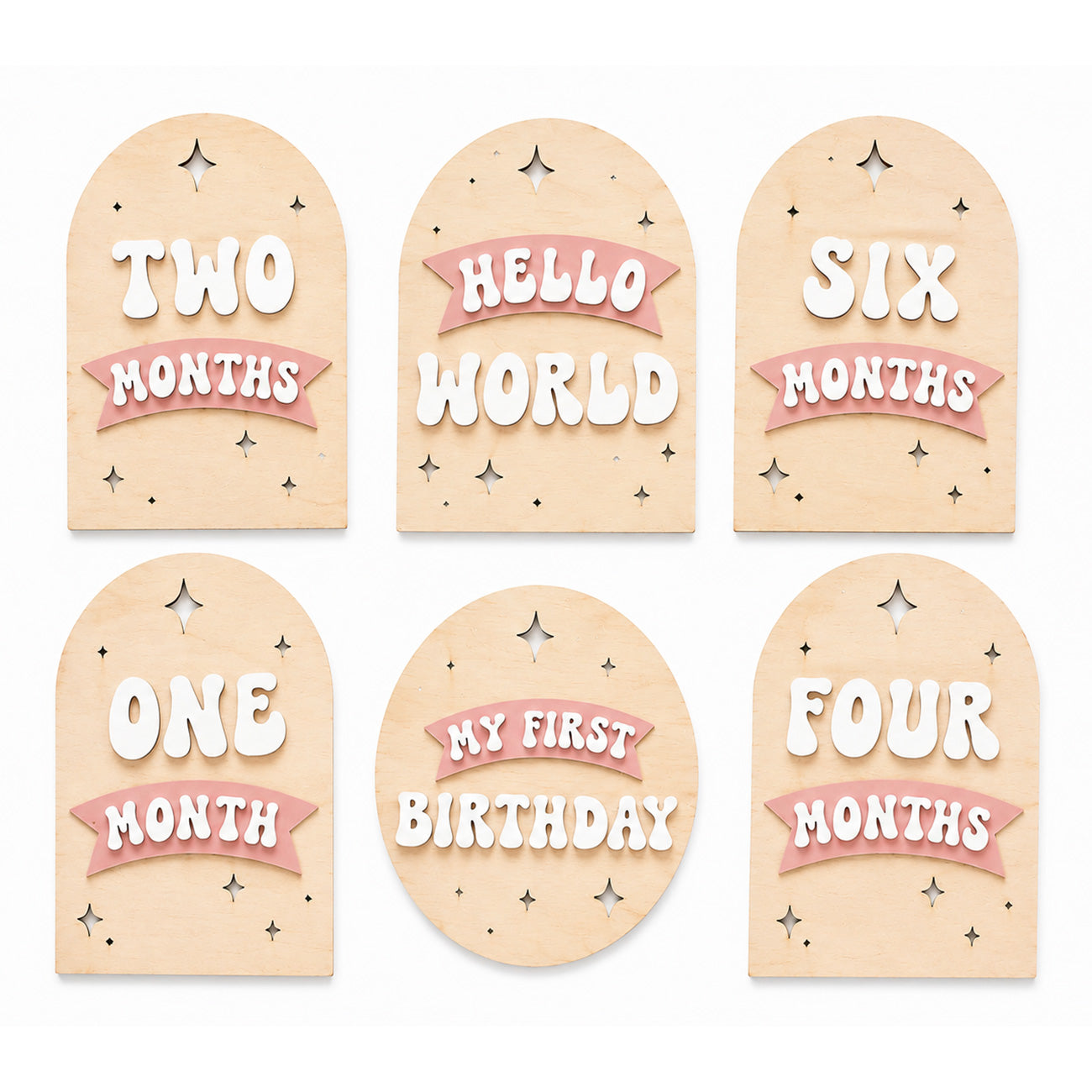 Arched Retro Baby Milestone Marker Set - Glowforge
