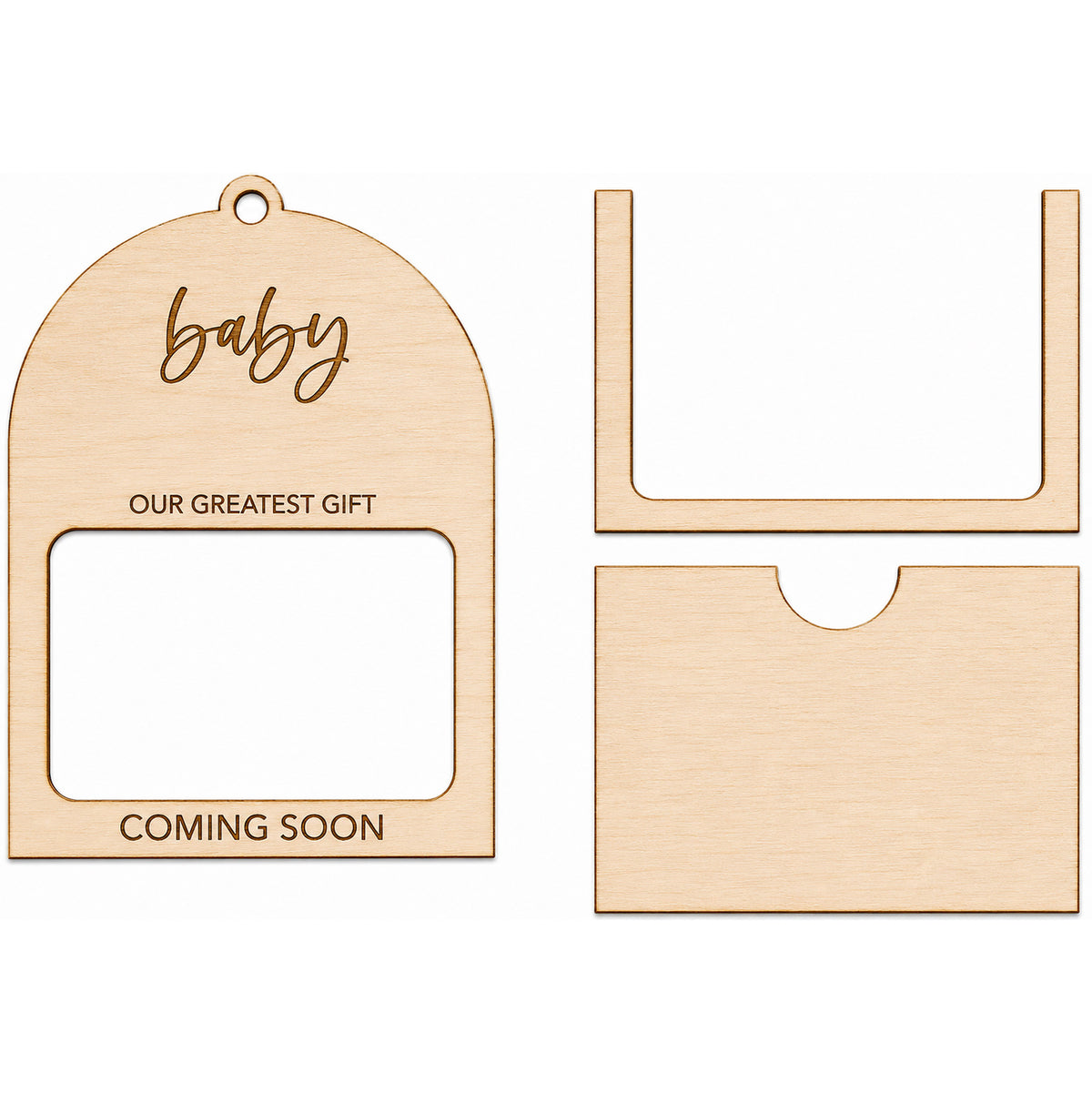 Arched Ultrasound Pregnancy Announcement Ornament with Family Name - Glowforge