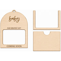 Arched Ultrasound Pregnancy Announcement Ornament with Family Name - Glowforge