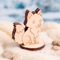 Arctic Fox Dollhouse Toy - Polar Animal Figure for Play & Painting - Glowforge