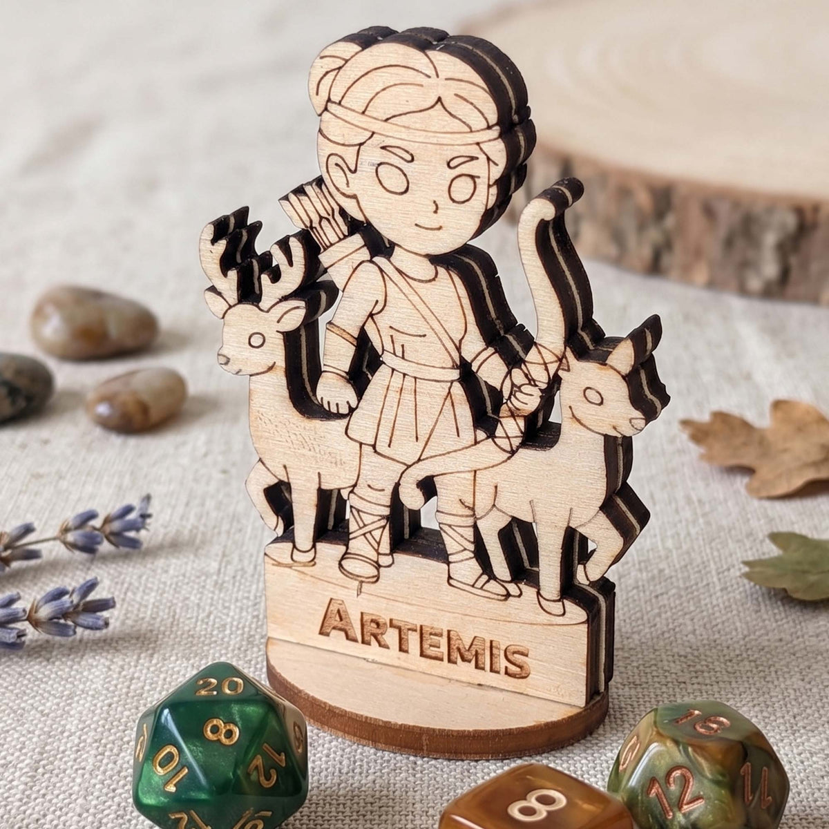 Artemis Greek Goddess of the Hunt - Tabletop Figurine, Moon & Nature Deity - Glowforge