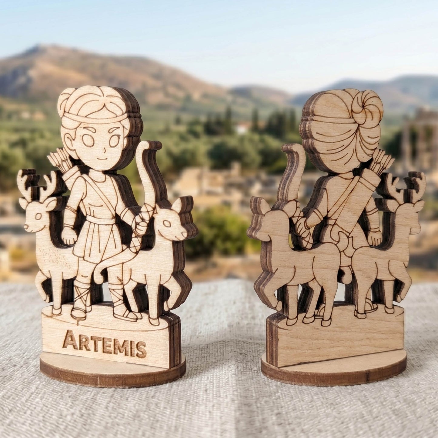 Artemis Greek Goddess of the Hunt - Tabletop Figurine, Moon & Nature Deity - Glowforge