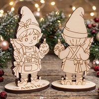 Artie Christmas Decorator - Festive Elf Figure for Play & Painting - Glowforge