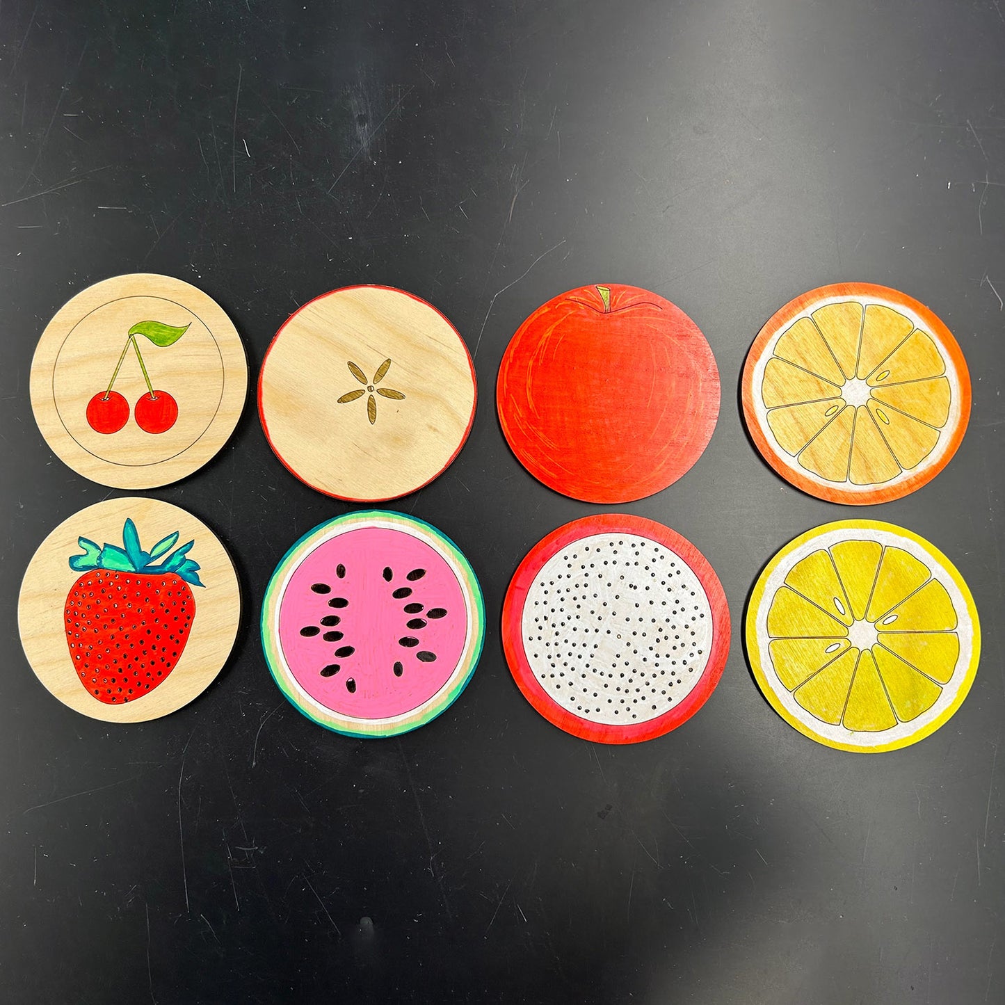 Assorted Cute Fruit Coasters (Set of 8)