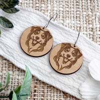 Australian Shepherd Engraved Disc Earrings - Glowforge