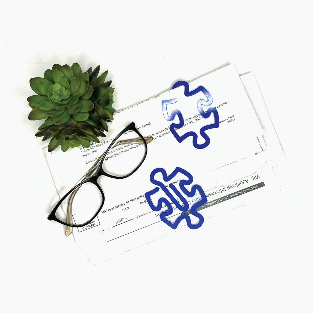 Autism Puzzle Shaped Bookmark with Card Backer - Paperclip - Snack Bag ...
