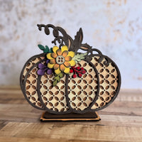 Autumn Floral Pumpkin Shelf Sitter - Glowforge
