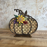 Autumn Floral Pumpkin Shelf Sitter - Glowforge