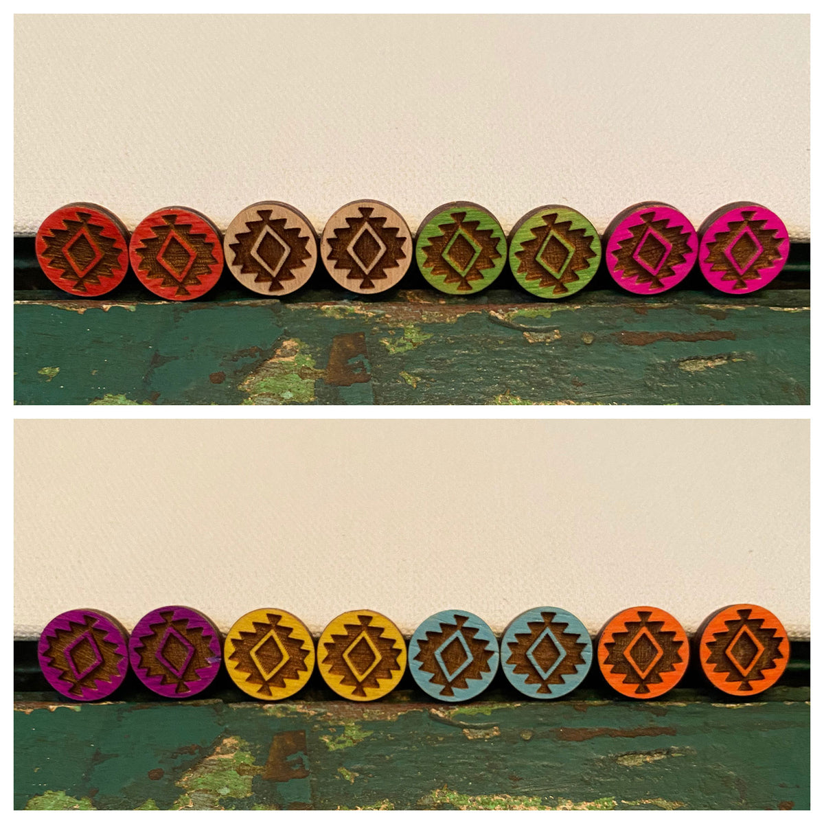 Aztec Stud Earrings - Glowforge